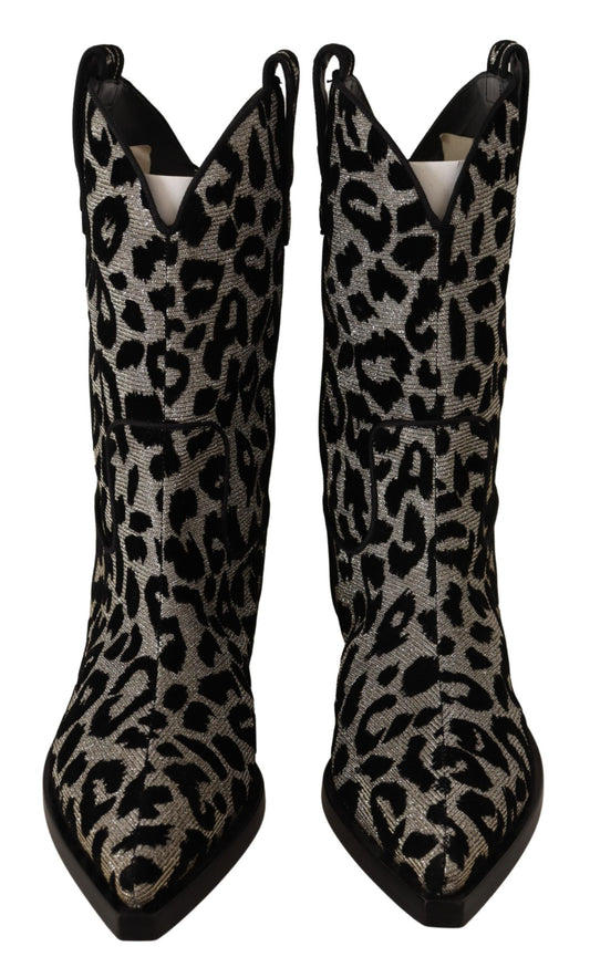 Bottes mi-mollet élégantes à imprimé léopard Dolce &amp; Gabbana