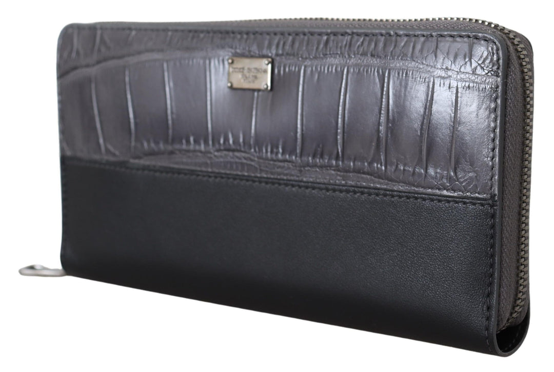 Portefeuille zippé élégant en cuir texturé Dolce &amp;amp; Gabbana