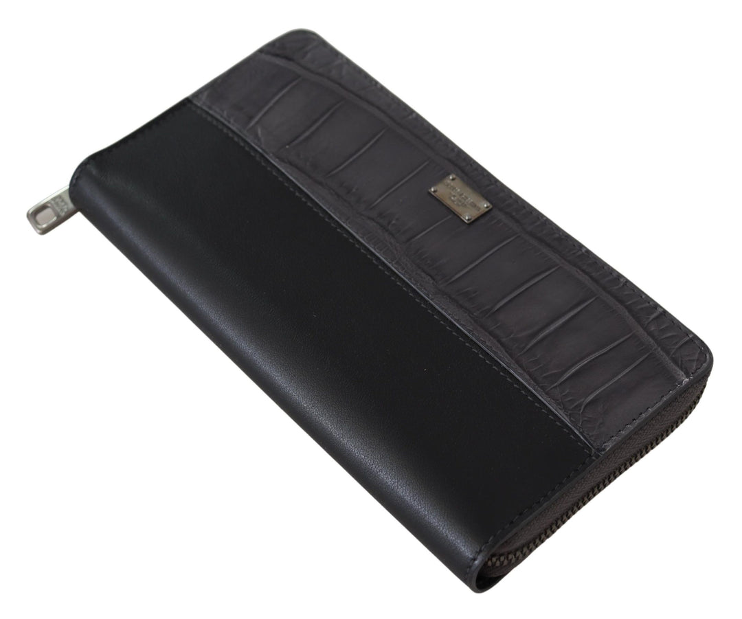 Portefeuille zippé élégant en cuir texturé Dolce &amp;amp; Gabbana
