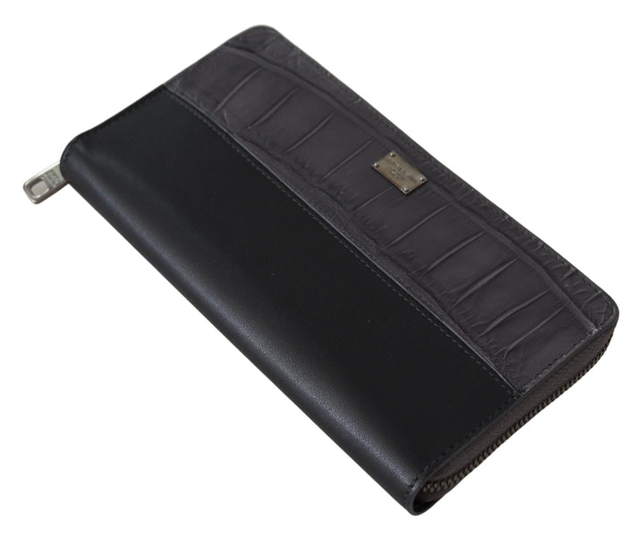 Portefeuille zippé élégant en cuir texturé Dolce &amp;amp; Gabbana