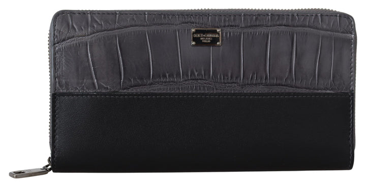 Portefeuille zippé élégant en cuir texturé Dolce &amp;amp; Gabbana