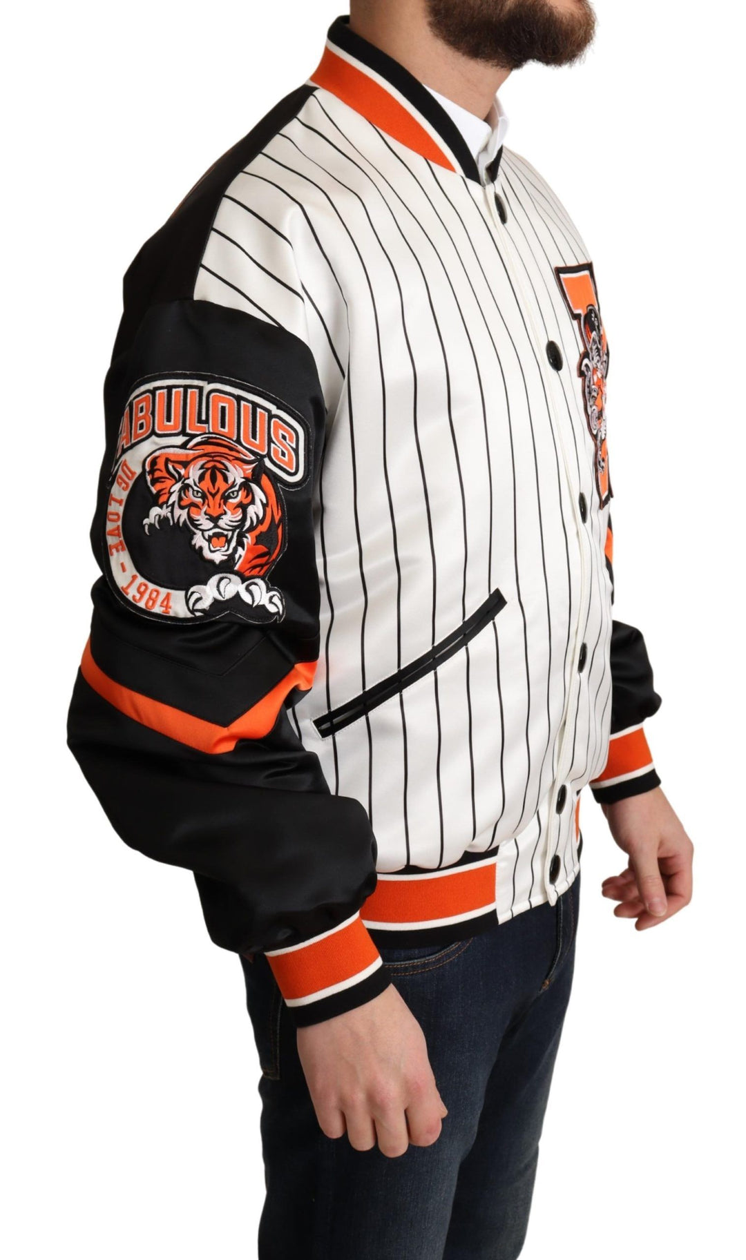 Chaqueta bomber King Lion de Dolce Gabbana con cierre de botón