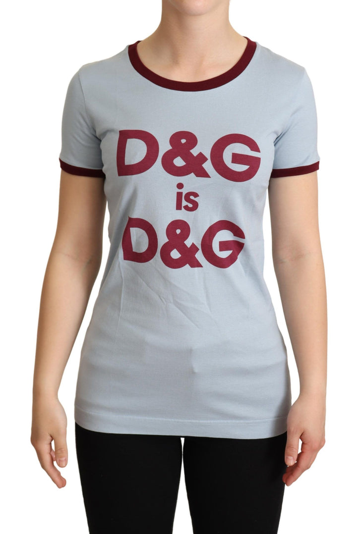 T-shirt ras du cou bleu élégant en coton Dolce &amp;amp; Gabbana