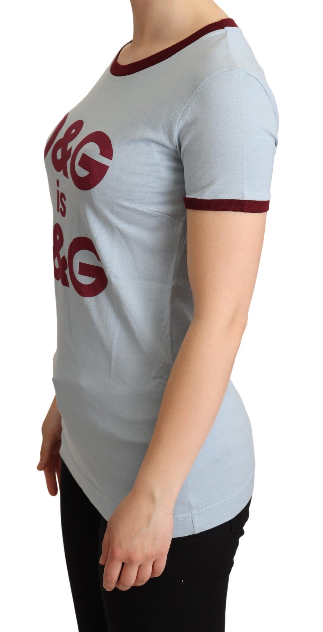 T-shirt ras du cou bleu élégant en coton Dolce &amp;amp; Gabbana