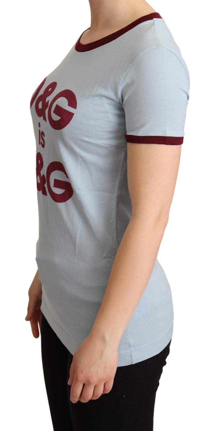 T-shirt ras du cou bleu élégant en coton Dolce &amp;amp; Gabbana