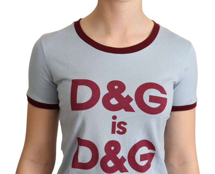 T-shirt ras du cou bleu élégant en coton Dolce &amp;amp; Gabbana