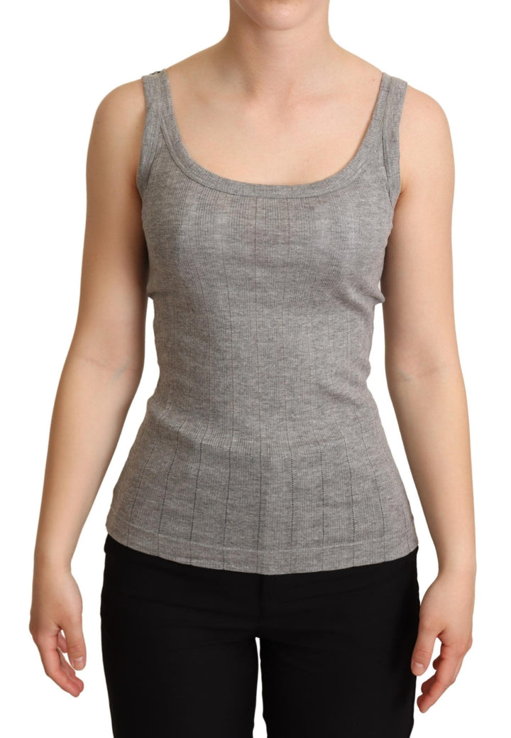 Dolce &amp; Gabbana Gray Cotton Modal Canotta Tank Top T-shirt