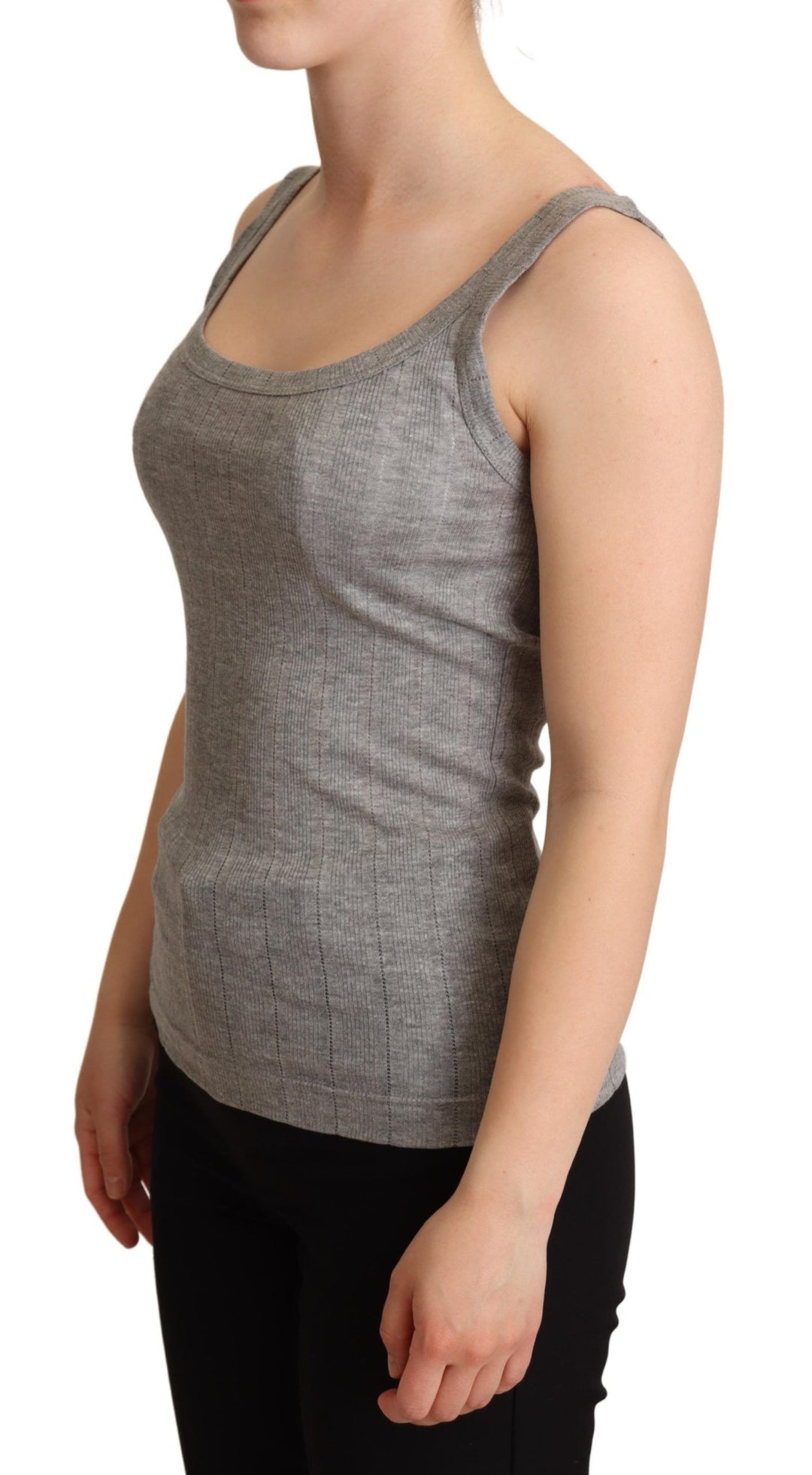 Dolce &amp; Gabbana Gray Cotton Modal Canotta Tank Top T-shirt
