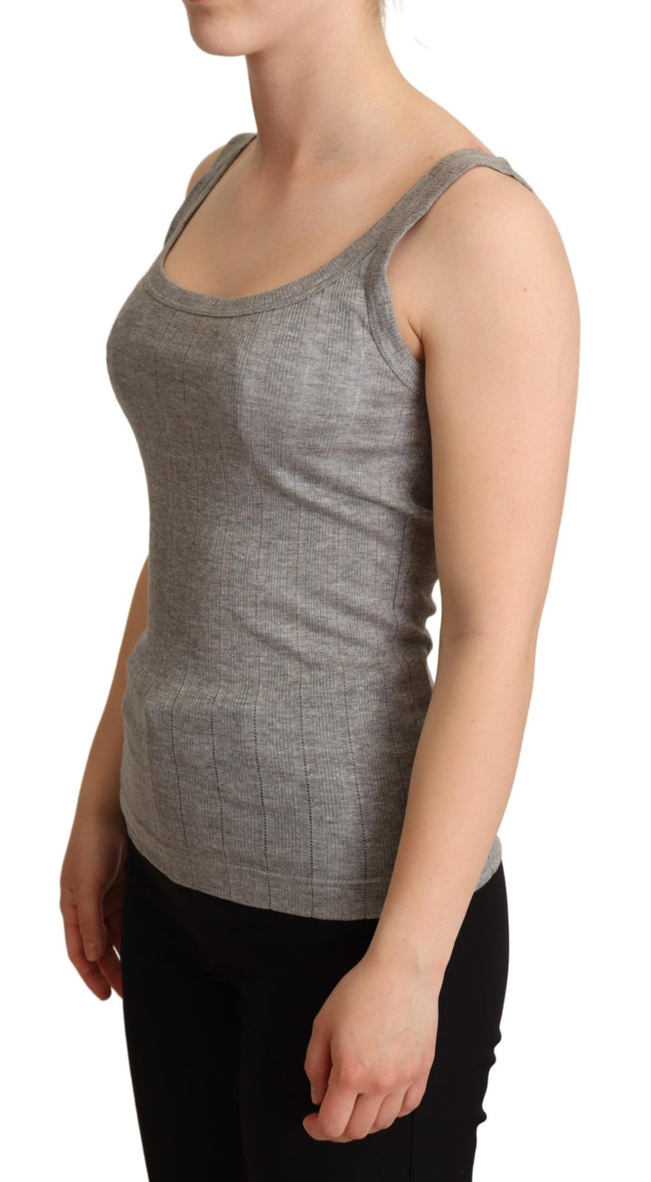 Dolce &amp; Gabbana Gray Cotton Modal Canotta Tank Top T-shirt