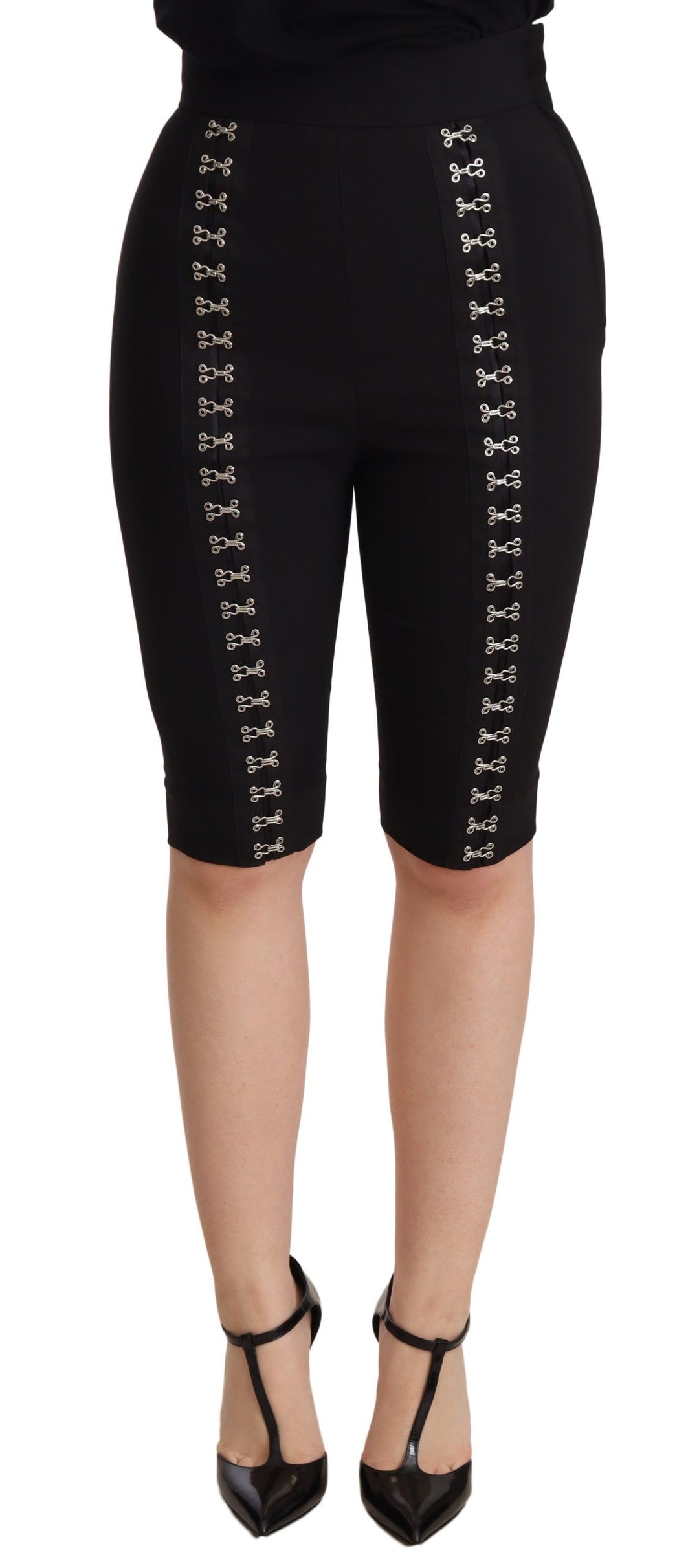 Dolce &amp;amp; Gabbana - Short élégant taille haute en laine noire