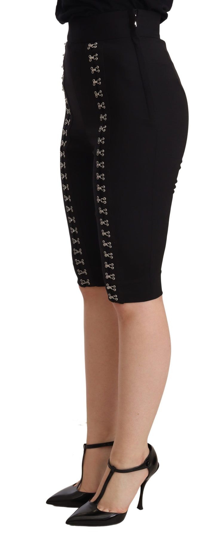 Dolce &amp;amp; Gabbana - Short élégant taille haute en laine noire