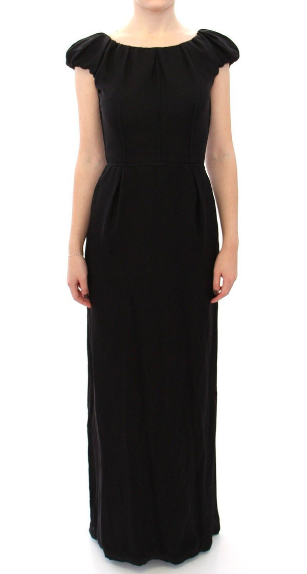 Dolce & Gabbana Black Silk Shortsleeve Gown Maxi IT Dress women’s dress