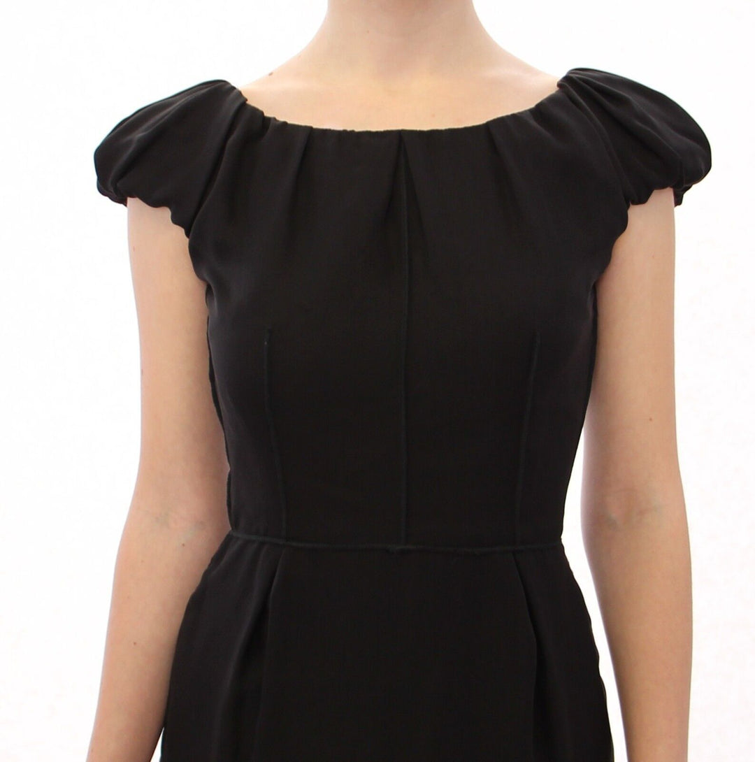 Dolce &amp; Gabbana Black Silk Shortsleeve Gown Maxi IT Dress women’s dress