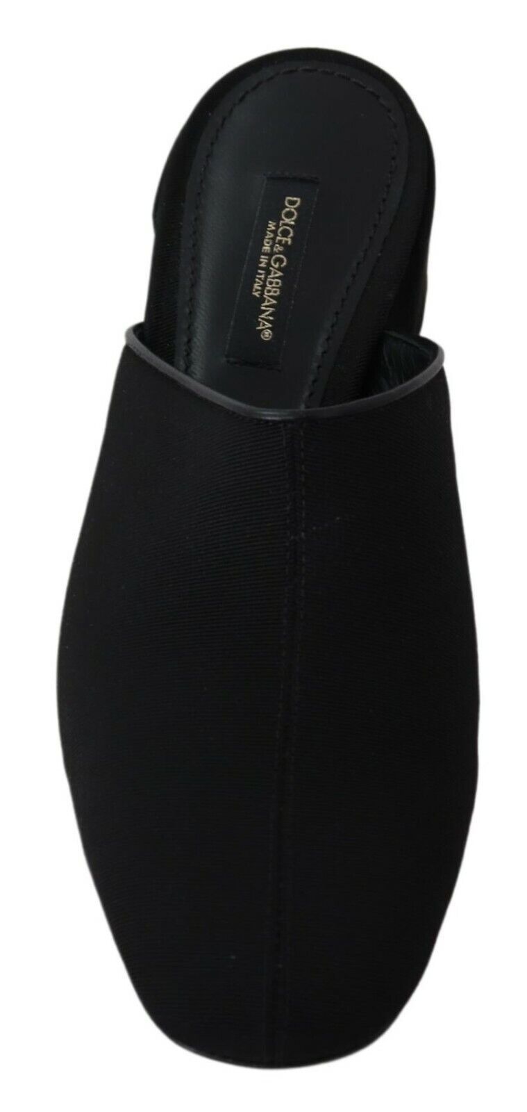 Dolce &amp; Gabbana Black Grosgrain Slides Sandals Women Shoes