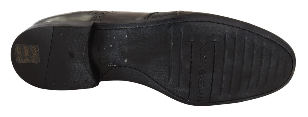 Zapatos Oxford Dolce Gabbana Elegantes detalles de logotipo marrón Lujo italiano