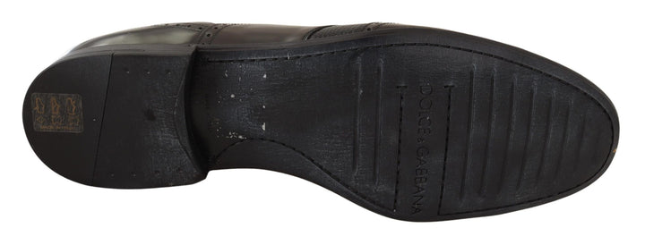 Zapatos Oxford Dolce Gabbana Elegantes detalles de logotipo marrón Lujo italiano