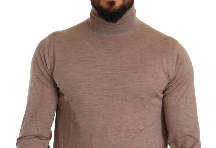 Dolce &amp; Gabbana Brown Cashmere Turtleneck Pullover Sweater