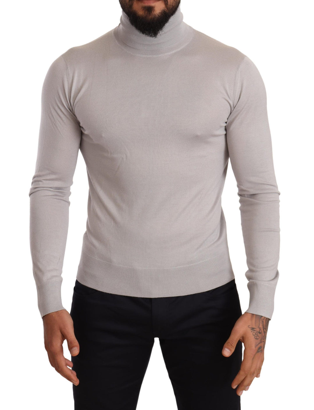 Dolce &amp; Gabbana Gray Cashmere Turtleneck Pullover Sweater