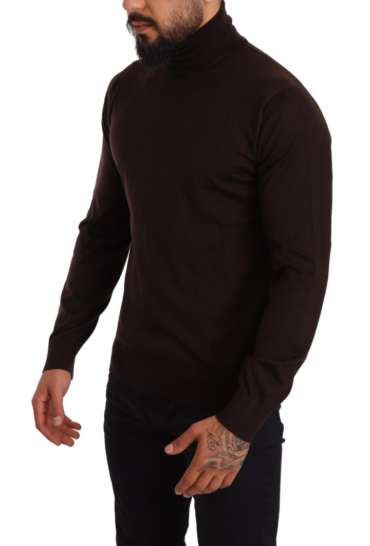Dolce &amp; Gabbana Brown Cashmere Turtleneck Pullover Sweater