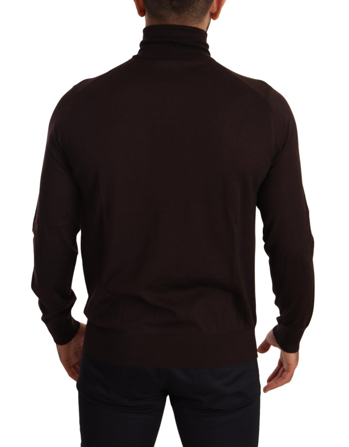Dolce &amp; Gabbana Brown Cashmere Turtleneck Pullover Sweater