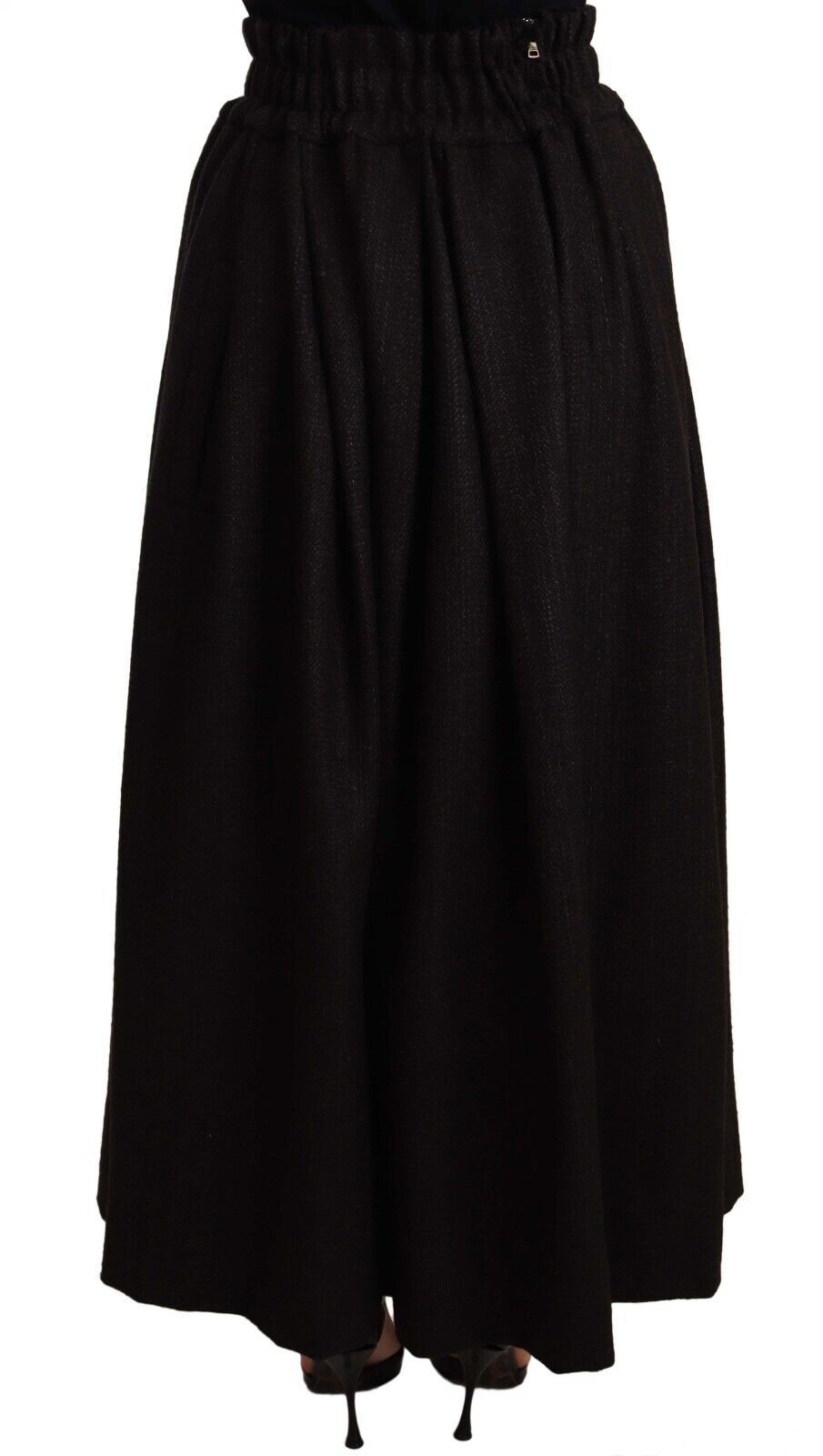 Jupe trapèze longue taille haute élégante en laine Dolce &amp;amp; Gabbana