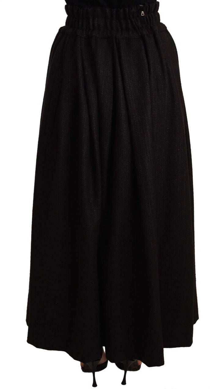 Jupe trapèze longue taille haute élégante en laine Dolce &amp;amp; Gabbana