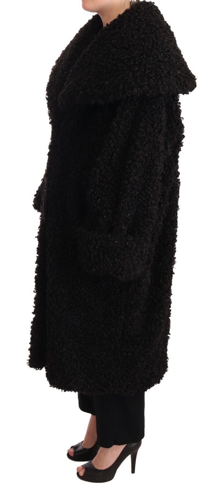 Trench-coat élégant en fourrure noire Dolce &amp;amp; Gabbana