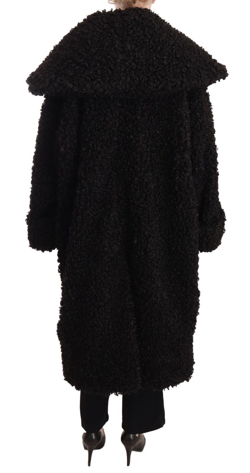 Trench-coat élégant en fourrure noire Dolce &amp;amp; Gabbana