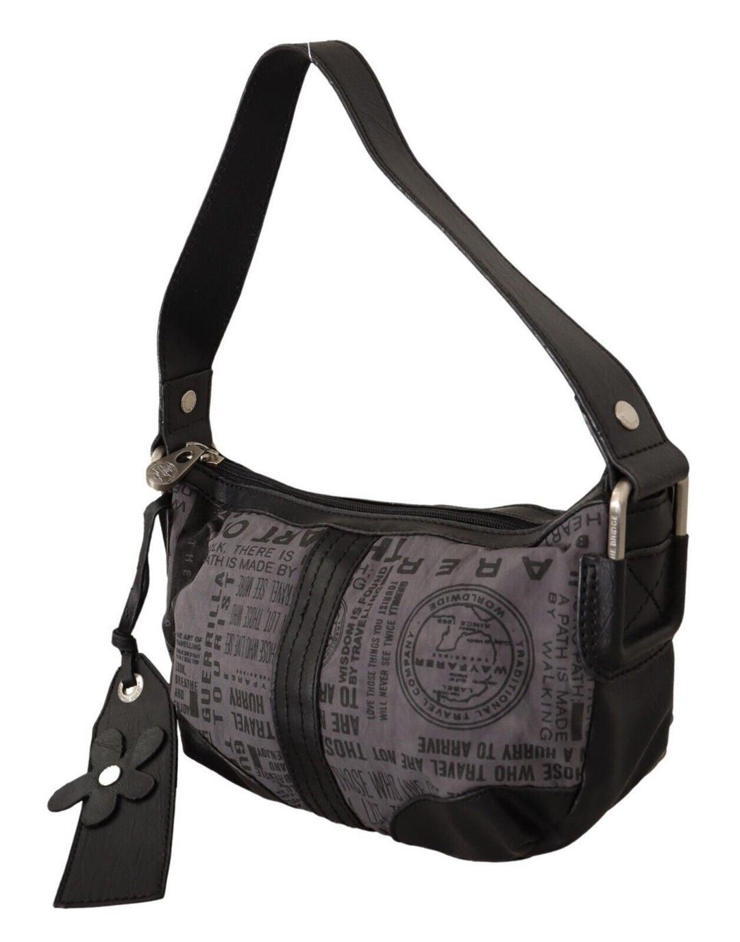 Bolso de mano WAYFARER con correa de tela gris y cierre de cremallera italiano