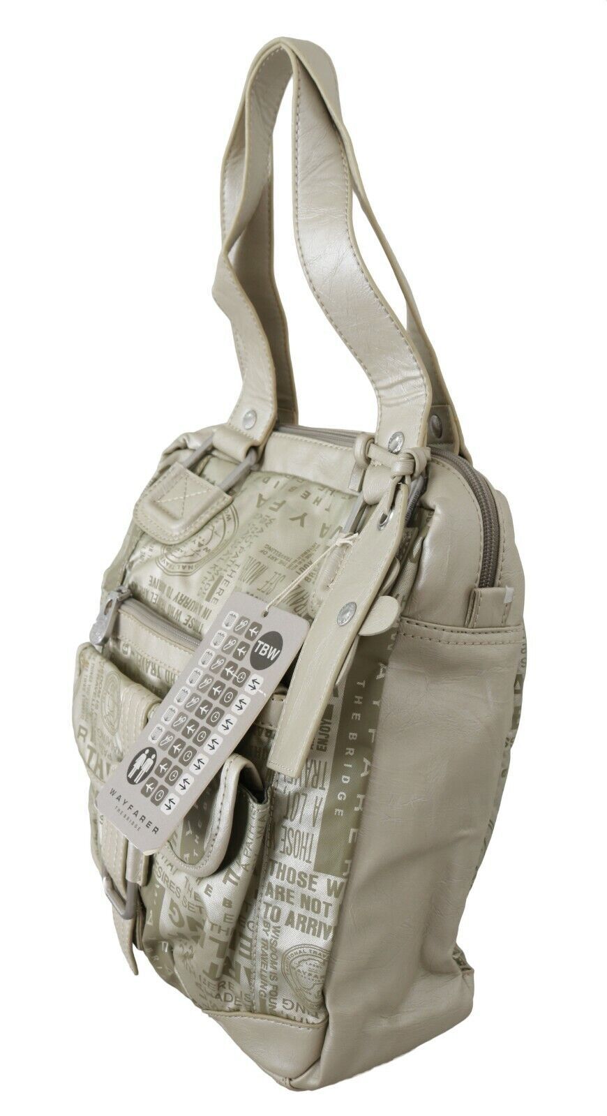 WAYFARER - White Printed Handbag Shoulder Fabric Purse