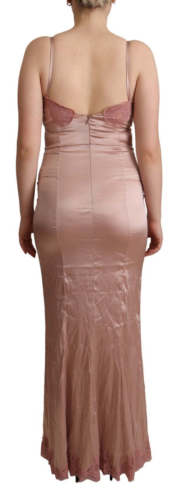 Dolce & Gabbana Pink Lace Long Bodycon Maxi Polyester Dress women’s dress