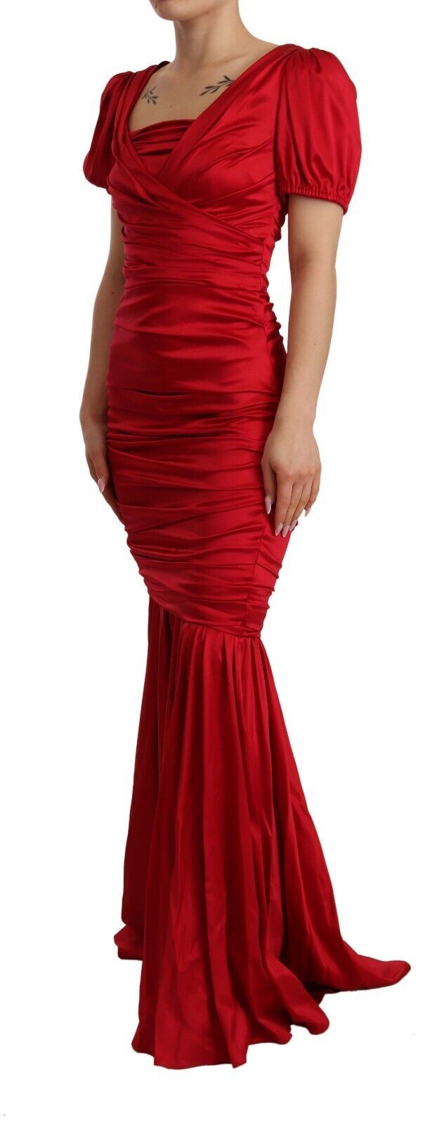 Dolce &amp; Gabbana Red Silk Stretch Sheath Mermaid Gown Dress women’s dress