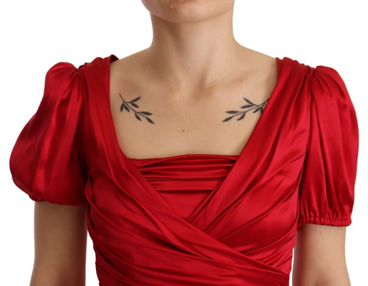 Dolce &amp; Gabbana Red Silk Stretch Sheath Mermaid Gown Dress women’s dress