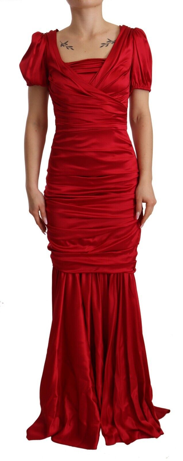 Dolce &amp; Gabbana Red Silk Stretch Sheath Mermaid Gown Dress women’s dress