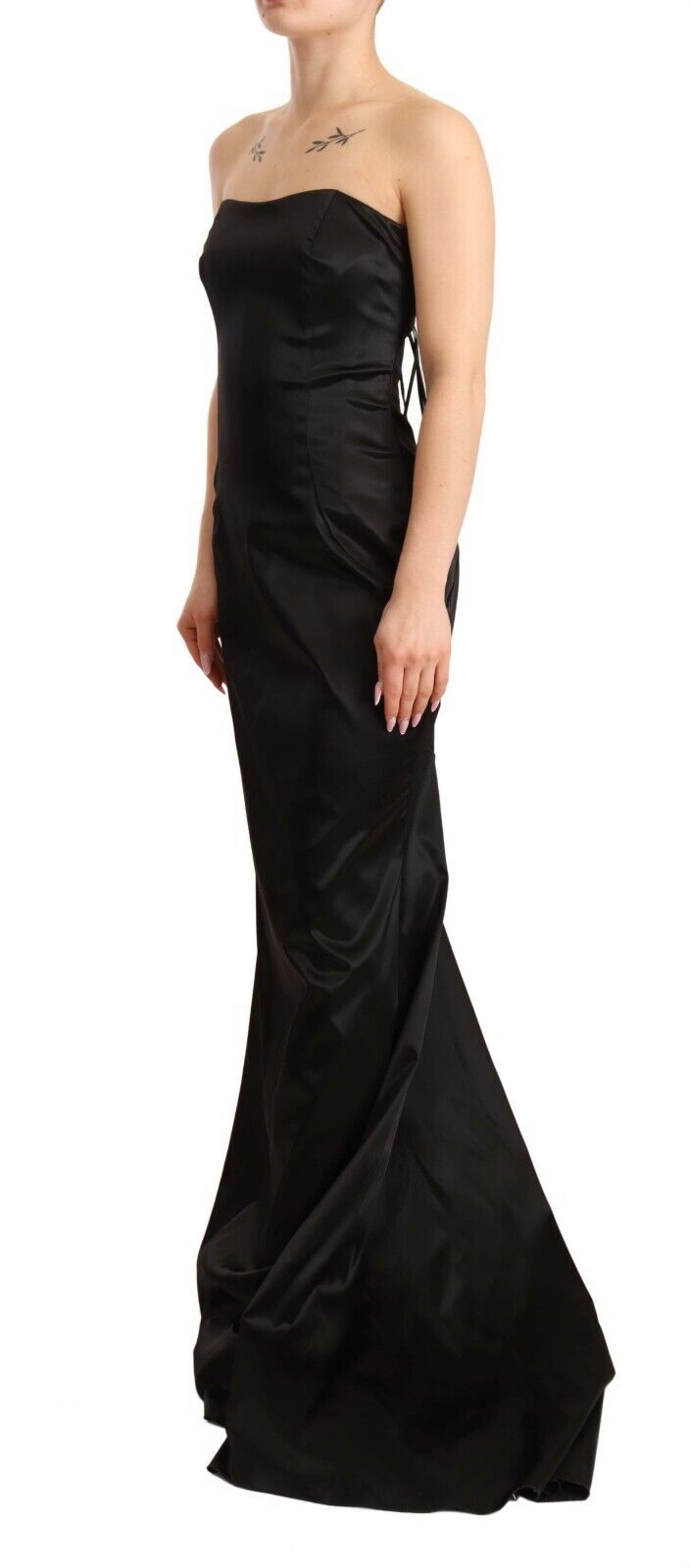 Dolce &amp; Gabbana Black Silk Stretch Sheath Mermaid Gown Dress women’s dress