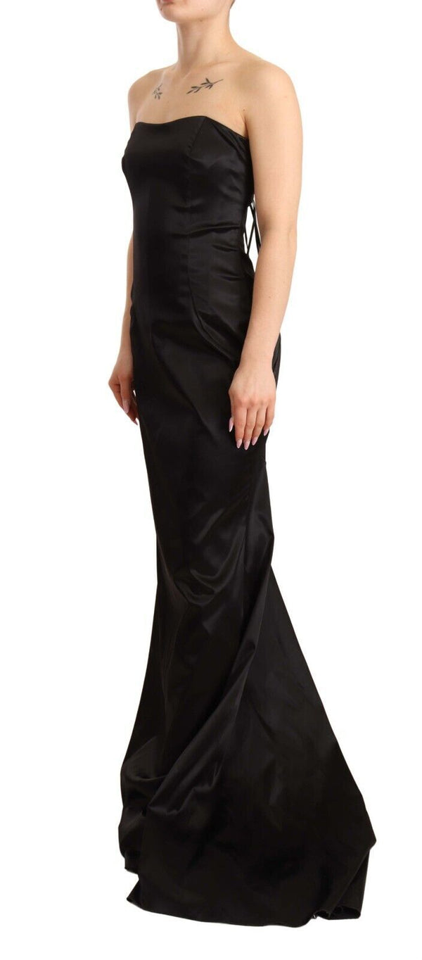 Dolce & Gabbana Black Silk Stretch Sheath Mermaid Gown Dress women’s dress