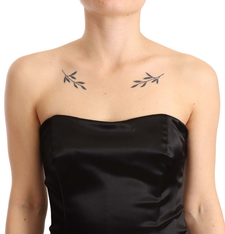 Dolce &amp; Gabbana Black Silk Stretch Sheath Mermaid Gown Dress women’s dress