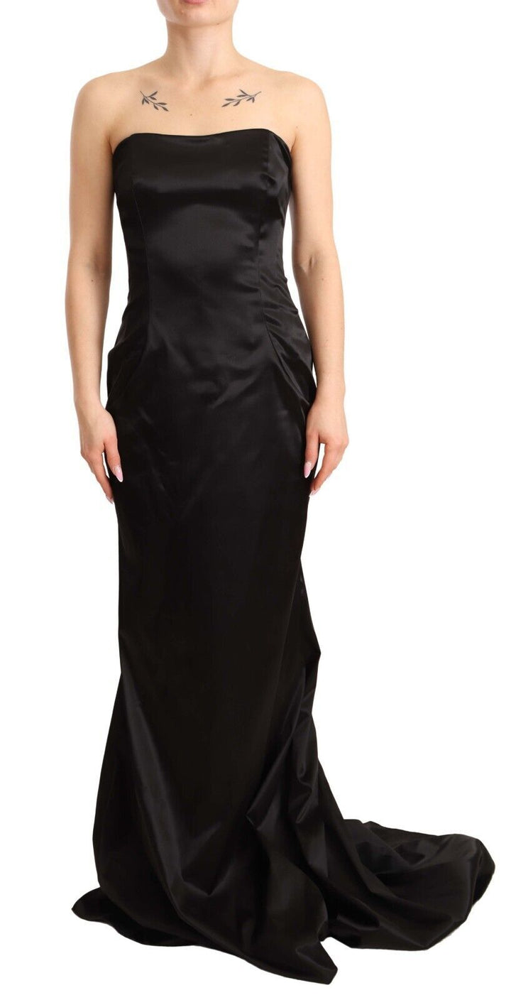 Dolce &amp; Gabbana Black Silk Stretch Sheath Mermaid Gown Dress women’s dress