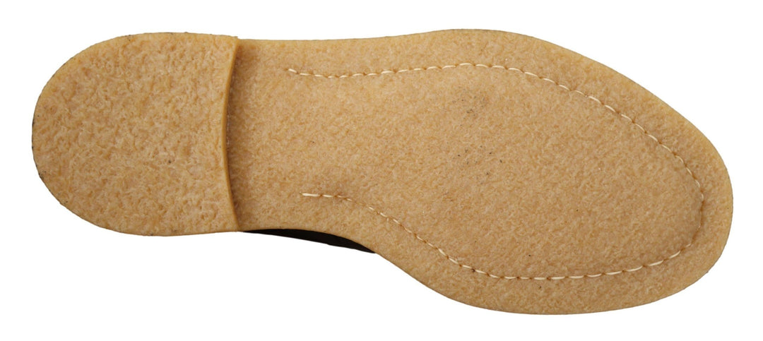 Bottines en cuir exotique Caïman Dolce &amp; Gabbana marron