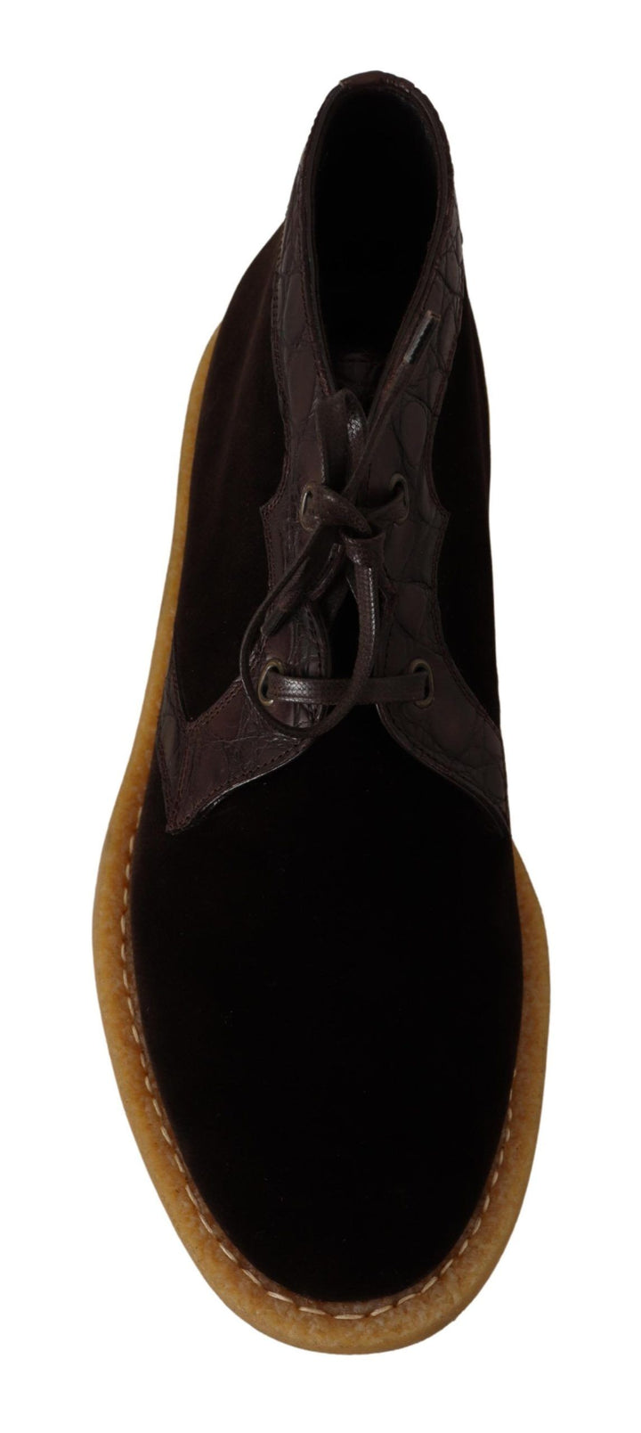 Bottines en cuir exotique Caïman Dolce &amp; Gabbana marron