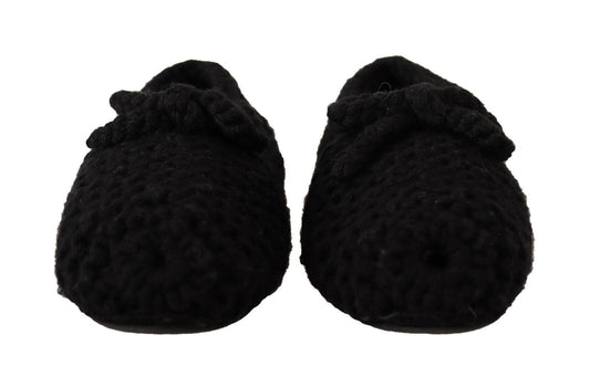 Ballerines élégantes en laine noire Dolce &amp; Gabbana