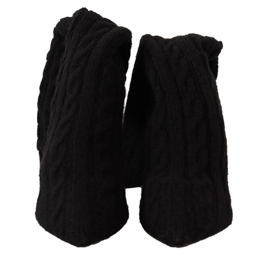 Bottes chaussettes extensibles élégantes Dolce &amp; Gabbana en noir