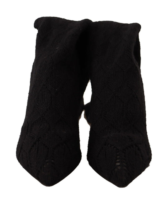 Bottes chaussettes extensibles noires élégantes Dolce &amp; Gabbana