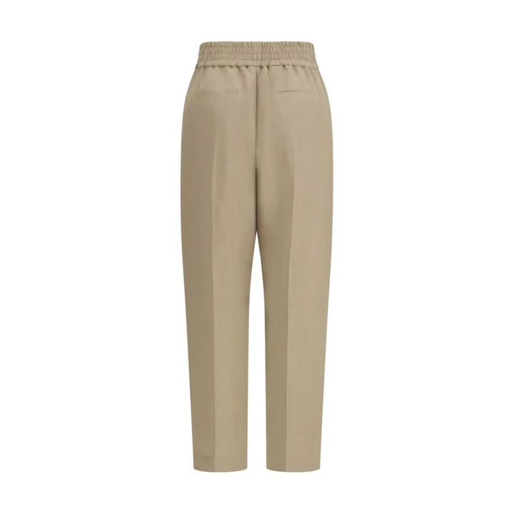 Brunello Cucinelli Beige Viscose Casual Pants