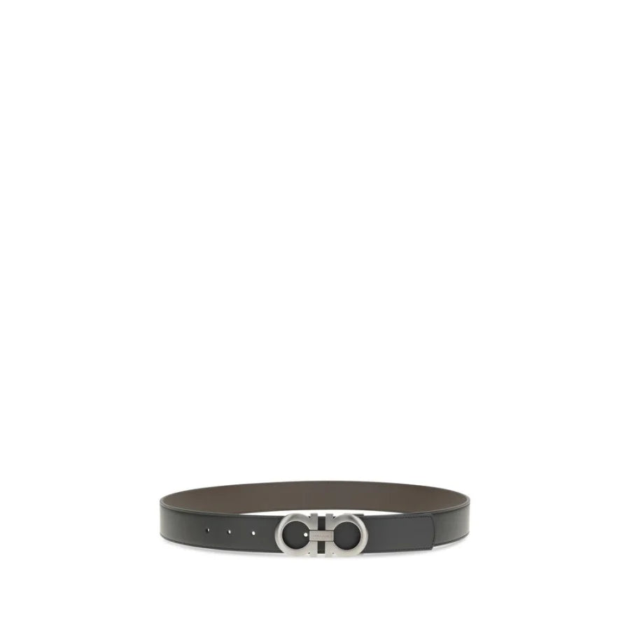 Ferragamo Black Calf Leather Bos Taurus Belt