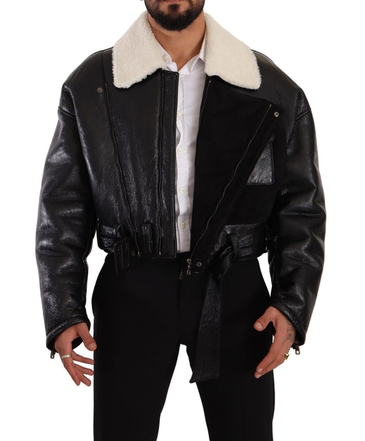 Chaqueta biker de piel de cordero Dolce Gabbana: El lujo desatado