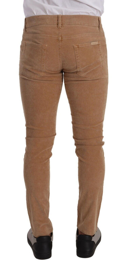 Vaqueros Dolce Gabbana de pana marrón claro con corte slim Sensation