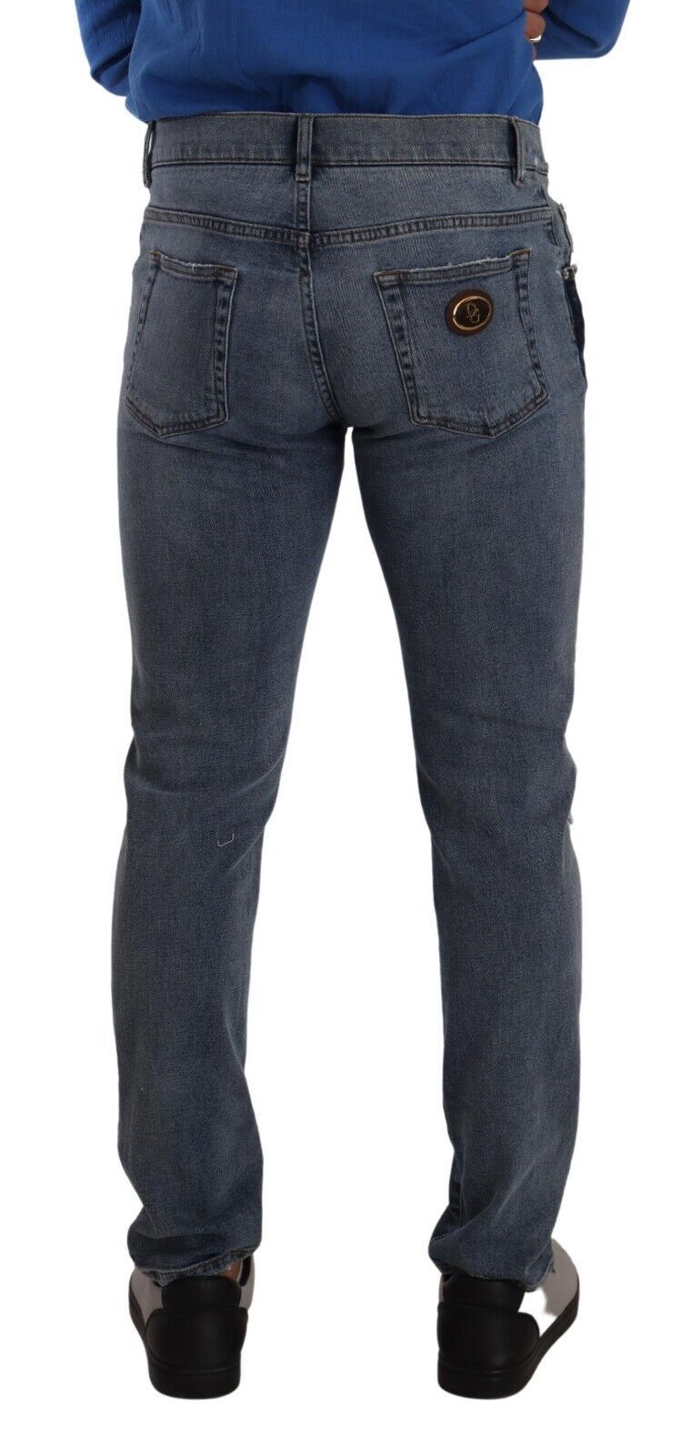Los jeans Dolce &amp; Gabbana despliegan elegancia en azul bicolor