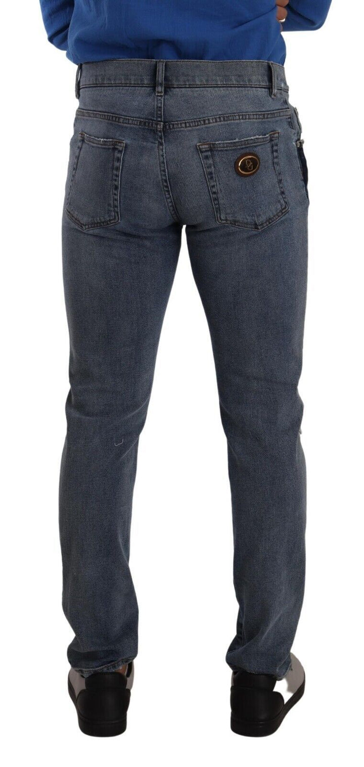 Los jeans Dolce &amp; Gabbana despliegan elegancia en azul bicolor