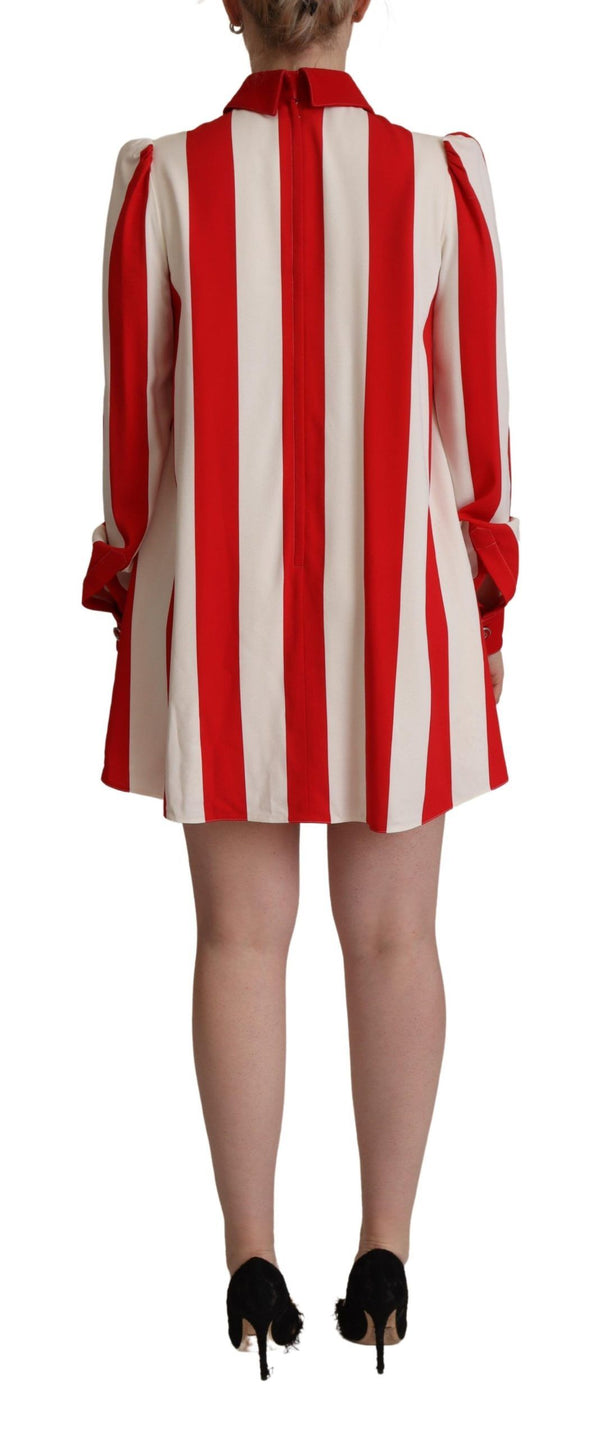 Dolce & Gabbana White Red Stretch Mini Shirt Gown Dress women’s dress